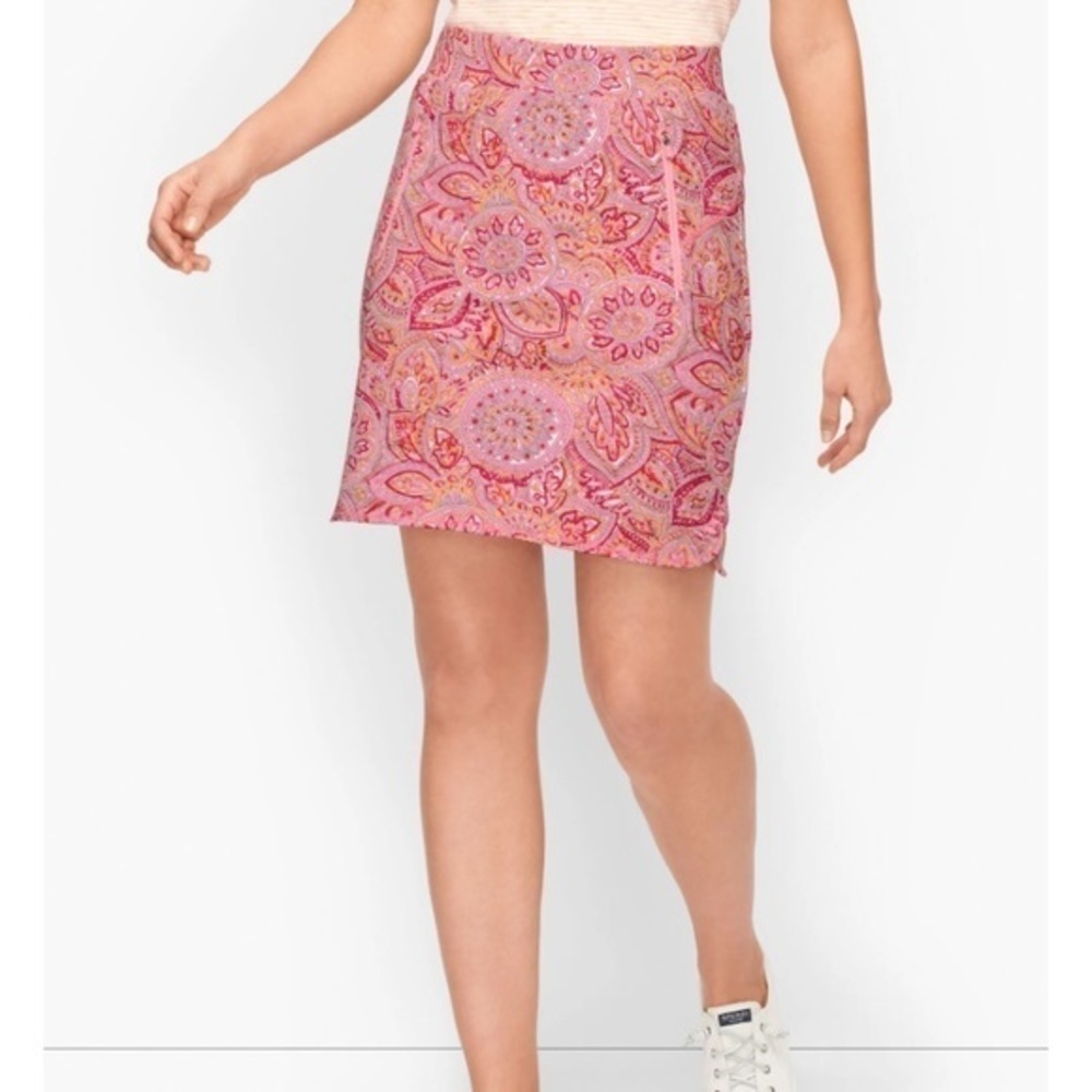 Talbots Everyday Stretch Skort Skirt Shorts Pockets- Medallion - Picture 13 of 14